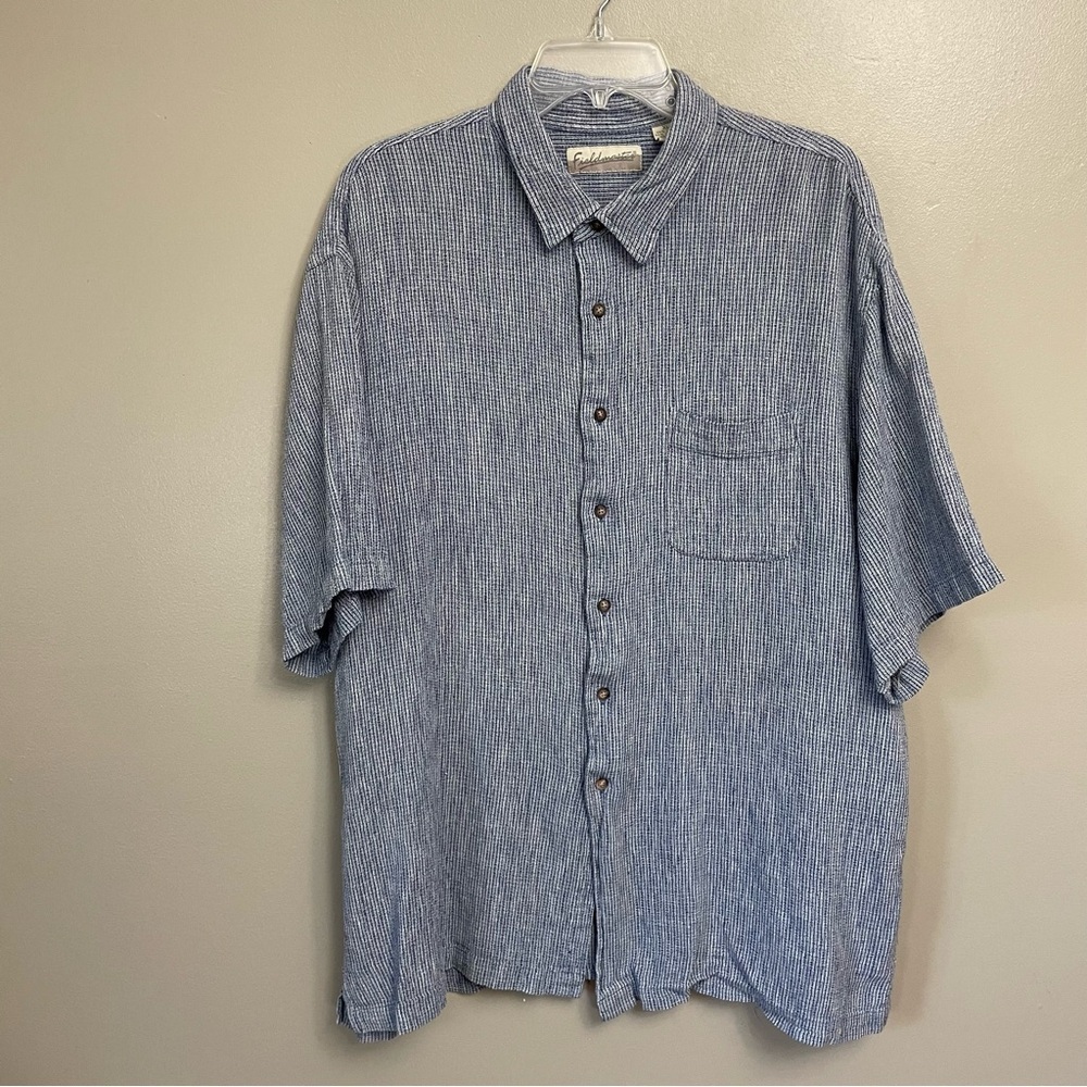Fieldmaster Mens Shirt XL Plaid Linen Cotton Lightweight Breathable Everyday Dad